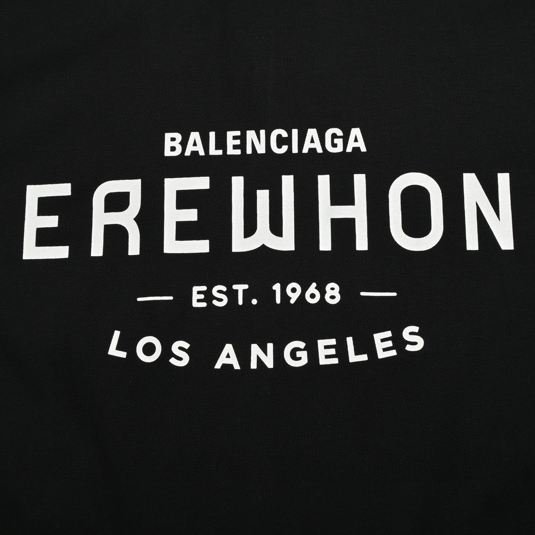 Balenciaga T-shirt With Erewhon Graphic - Beige Unisex Streetwear Limited Edition - <span>Casual and trendy. Features 'EREWHON' graphic with Balenciaga text. Made from high-quality fabric. Perfect fo