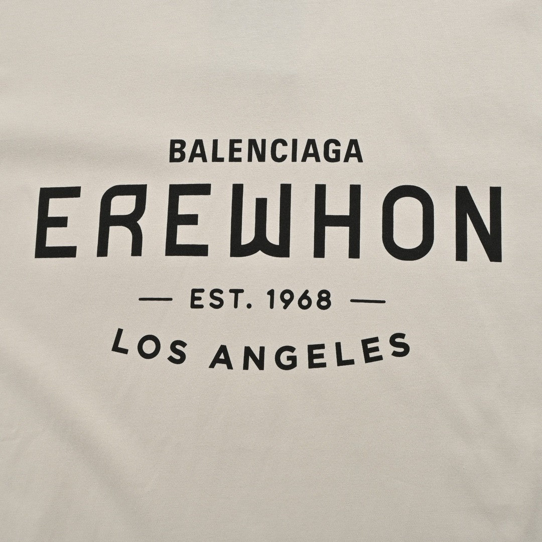 Camiseta Balenciaga beige con estampado EREWHON