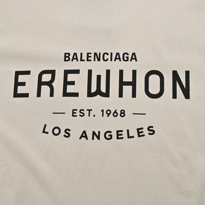 Camiseta Balenciaga beige con estampado EREWHON