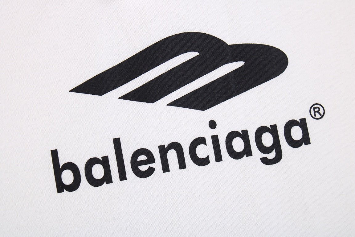 CAMISETA CON ESTAMPADO DEL LOGOTIPO DE BALENCIAGA BLANCA Y NEGRA