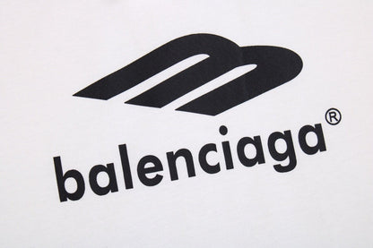 CAMISETA CON ESTAMPADO DEL LOGOTIPO DE BALENCIAGA BLANCA Y NEGRA