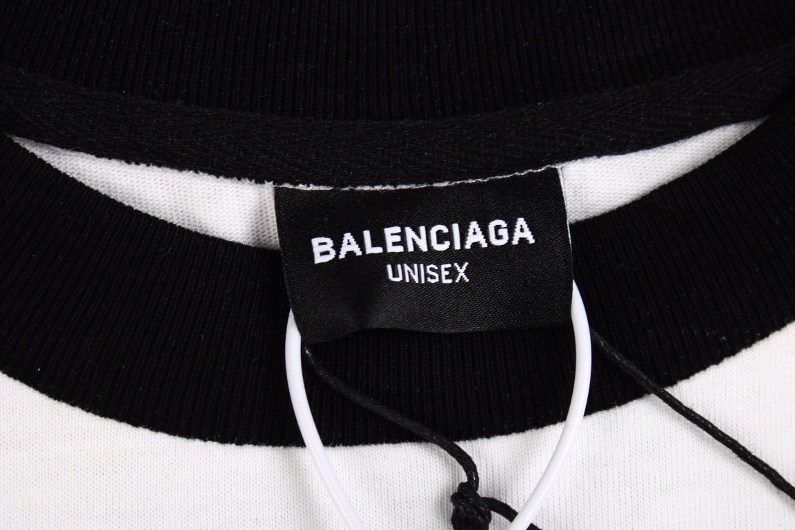 CAMISETA CON ESTAMPADO DEL LOGOTIPO DE BALENCIAGA BLANCA Y NEGRA