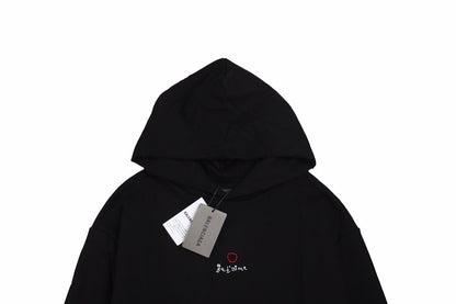 Balenciaga Be Yourself Hoodie - Black Unisex Streetwear Limited Edition - This Balenciaga hoodie features a minimalistic 'Be Yourself' embroidery on the chest. Made from high-quality