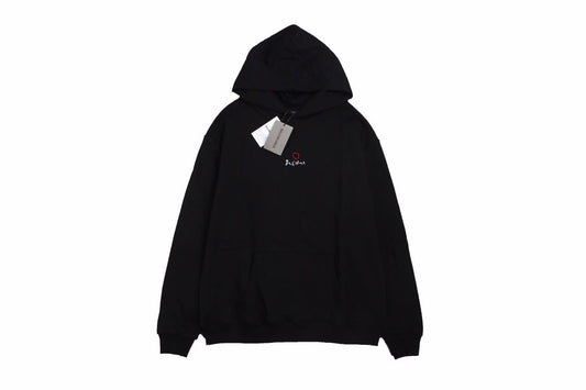 Balenciaga Be Yourself Hoodie - Black Unisex Streetwear Limited Edition - This Balenciaga hoodie features a minimalistic 'Be Yourself' embroidery on the chest. Made from high-quality