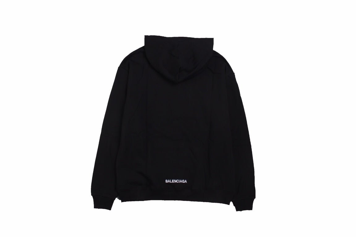 Balenciaga Be Yourself Hoodie - Black Unisex Streetwear Limited Edition - This Balenciaga hoodie features a minimalistic 'Be Yourself' embroidery on the chest. Made from high-quality
