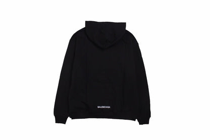 Balenciaga Be Yourself Hoodie - Black Unisex Streetwear Limited Edition - This Balenciaga hoodie features a minimalistic 'Be Yourself' embroidery on the chest. Made from high-quality