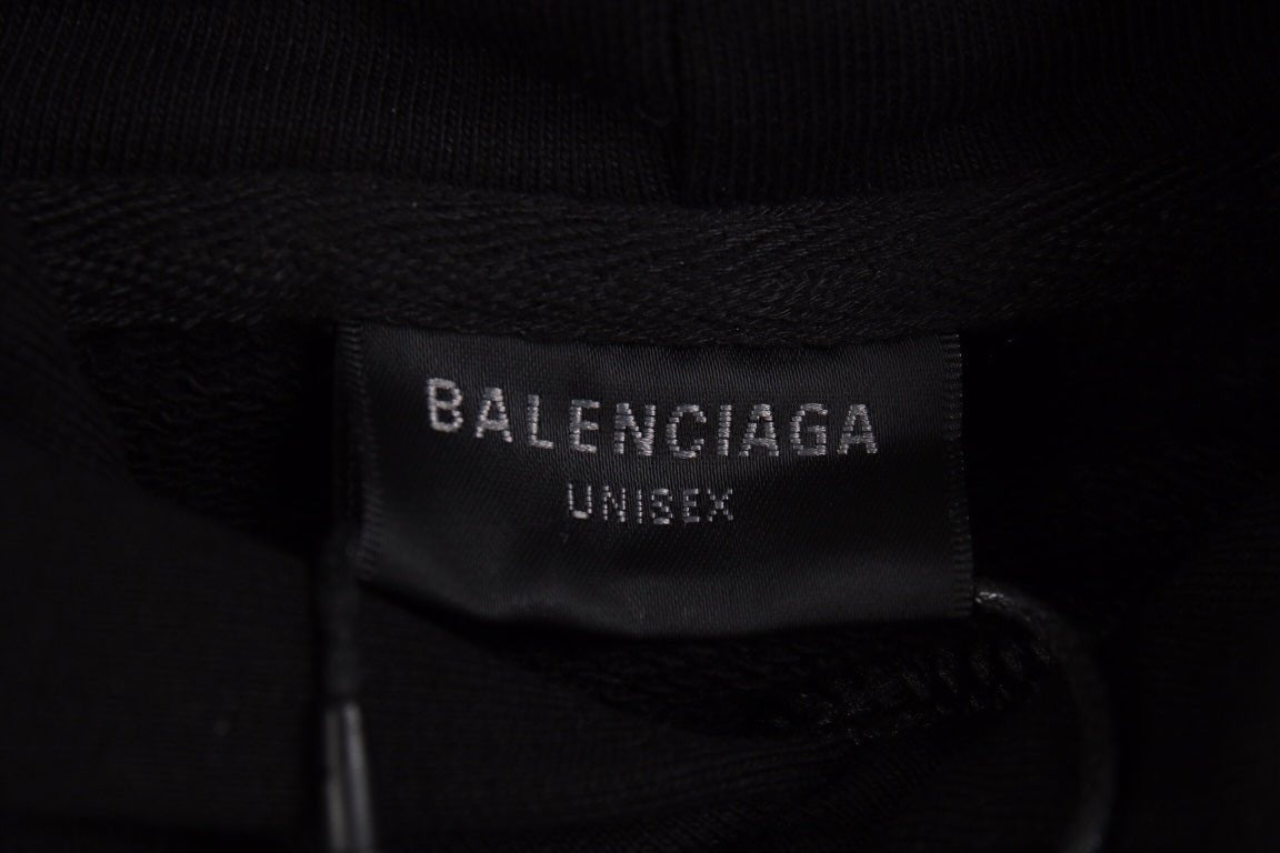 Sudadera Balenciaga negra con logo distorsionado