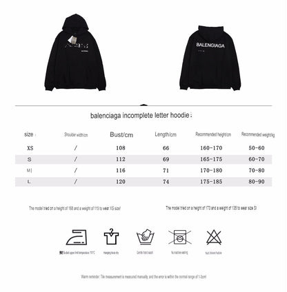 Sudadera Balenciaga negra con logo distorsionado