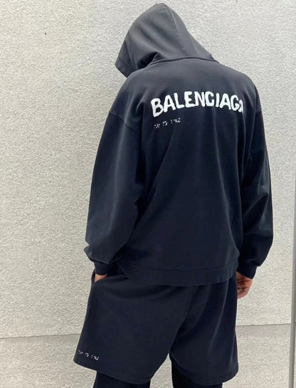 Sudadera Balenciaga negra con logo distorsionado