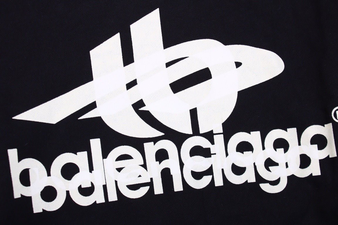 BALENCIAGA Graphic Logo Hoodie - Black Unisex Streetwear Limited Edition