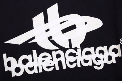 BALENCIAGA Graphic Logo Hoodie - Black Unisex Streetwear Limited Edition