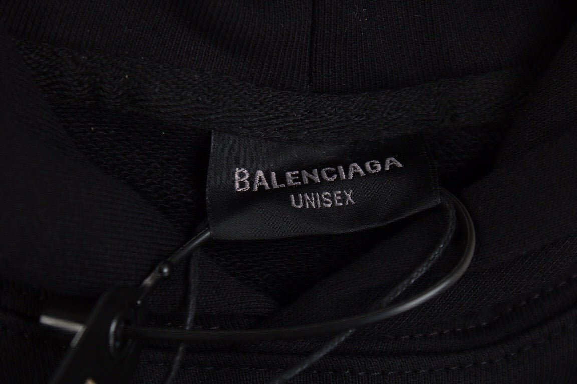 Sudadera con capucha y logo gráfico de Balenciaga, color negro