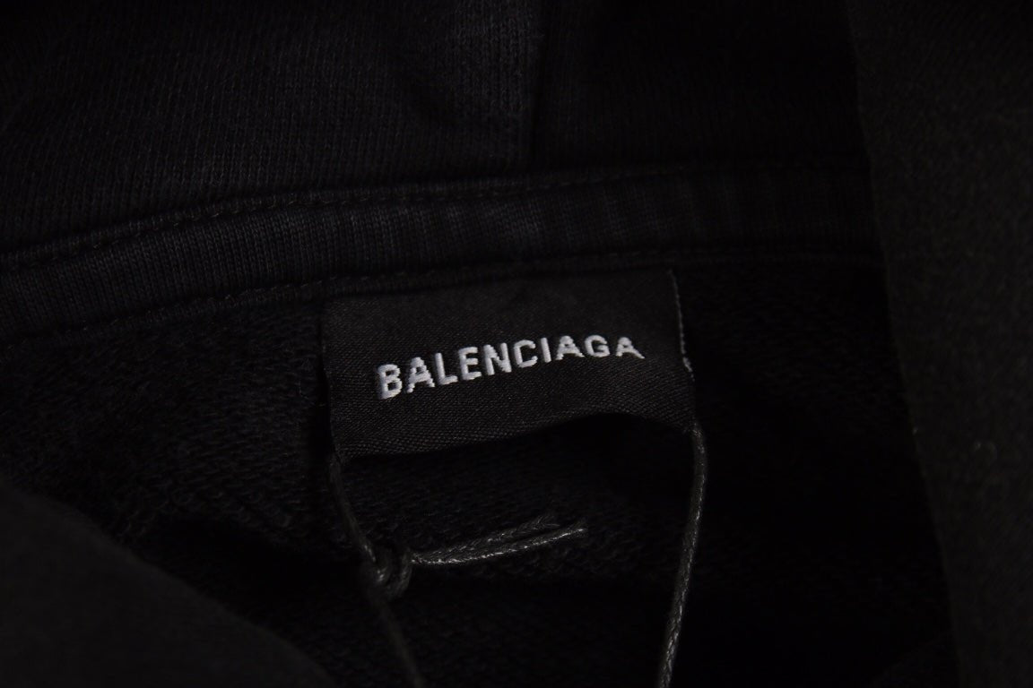 Sudadera negra Balenciaga con estampado 'I Love'