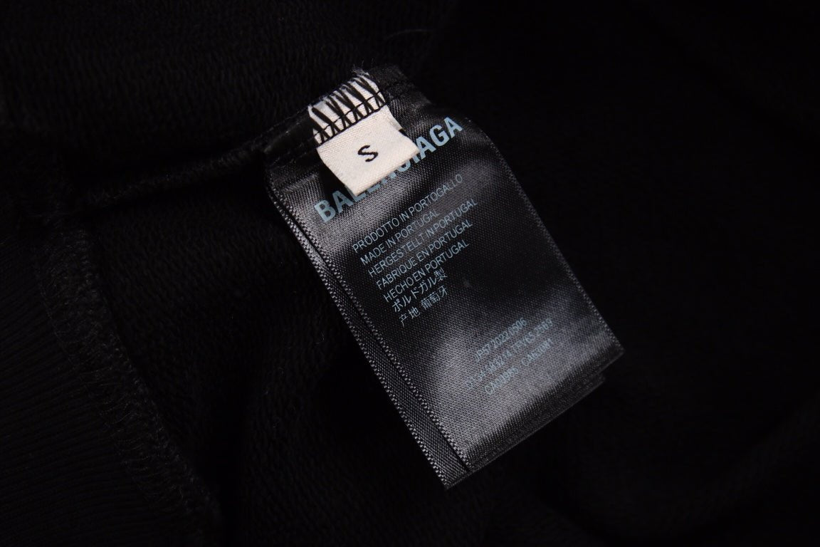 Sweat à capuche noir avec logo Balenciaga