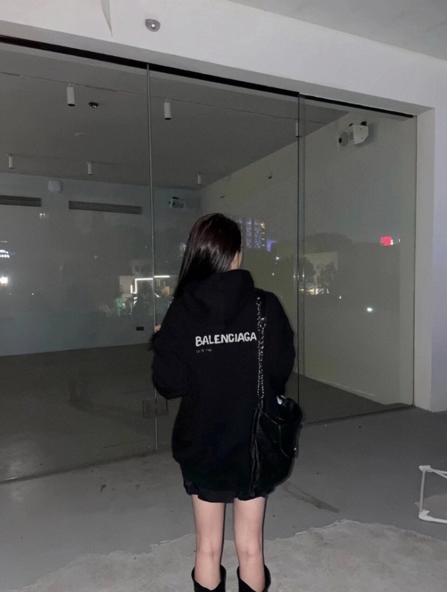 Sweat à capuche noir avec logo Balenciaga