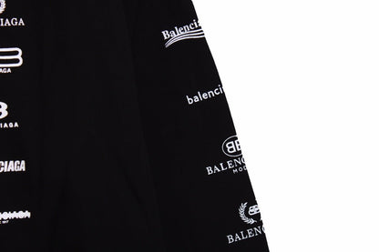 Sudadera Balenciaga negra con múltiples logotipos 