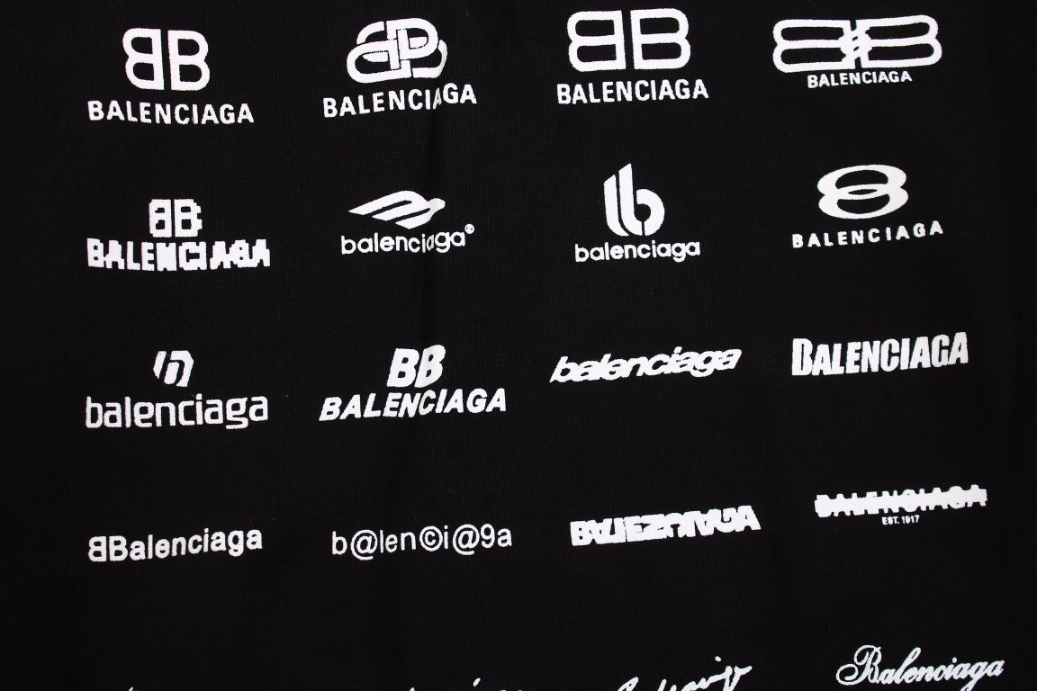 Balenciaga Multilogo Hoodie - Black Unisex Streetwear Limited Edition