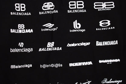 Balenciaga Multilogo Hoodie - Black Unisex Streetwear Limited Edition