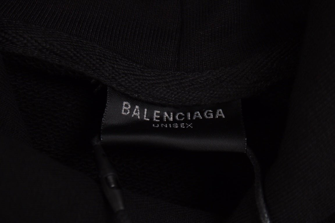 Sudadera Balenciaga negra con múltiples logotipos 