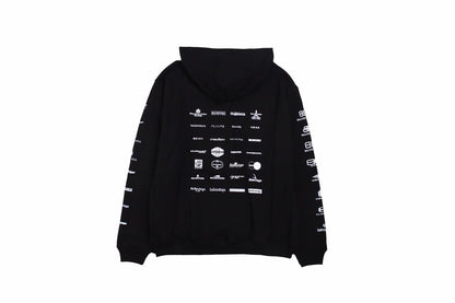Balenciaga Multilogo Hoodie - Black Unisex Streetwear Limited Edition