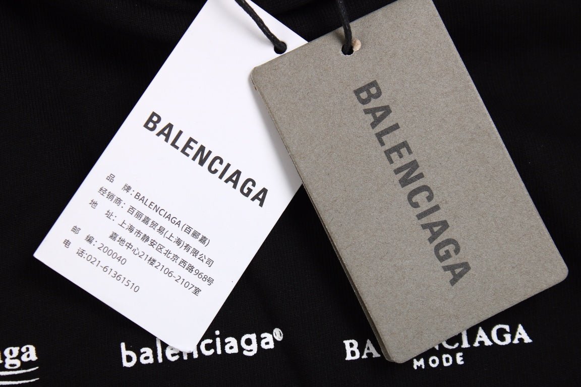 Sudadera Balenciaga negra con múltiples logotipos 