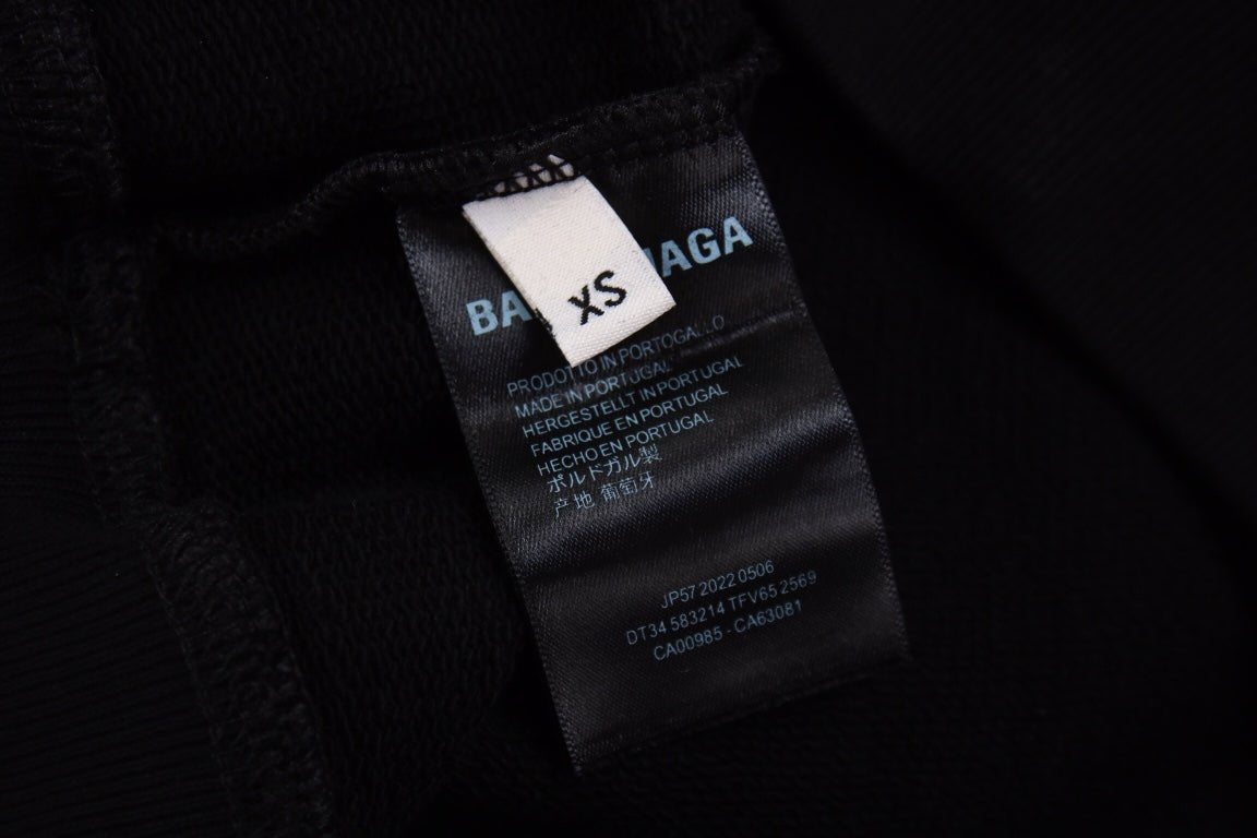 Sudadera Balenciaga negra con múltiples logotipos 