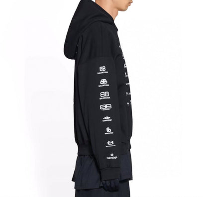 Sudadera Balenciaga negra con múltiples logotipos 