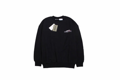 Balenciaga Sweatshirt - Black Unisex Streetwear Limited Edition - This Balenciaga sweatshirt features a subtle logo graphic on the chest. It is crafted from