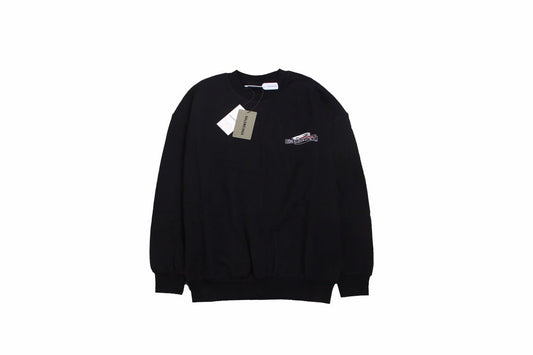 Balenciaga Sweatshirt - Black Unisex Streetwear Limited Edition - This Balenciaga sweatshirt features a subtle logo graphic on the chest. It is crafted from