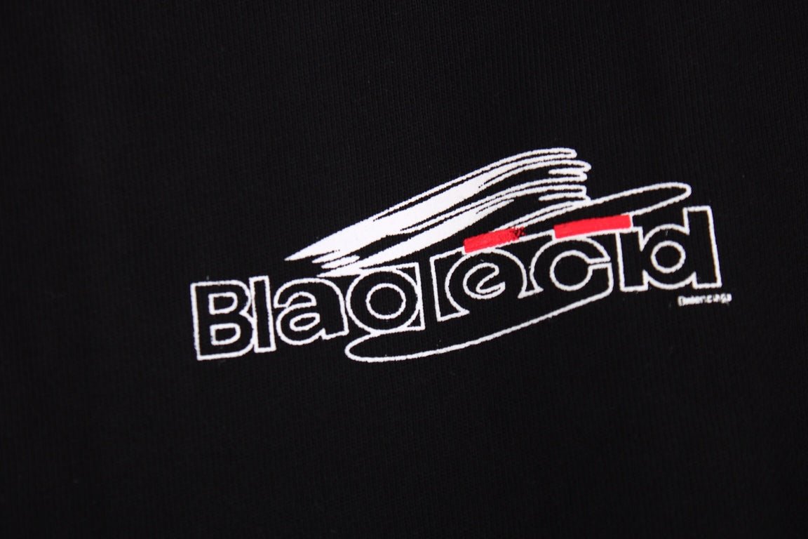 Balenciaga Sweatshirt - Black Unisex Streetwear Limited Edition - This Balenciaga sweatshirt features a subtle logo graphic on the chest. It is crafted from