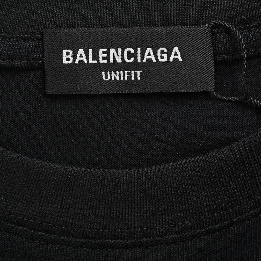 T-shirt noir Balenciaga avec motif graphique audacieux