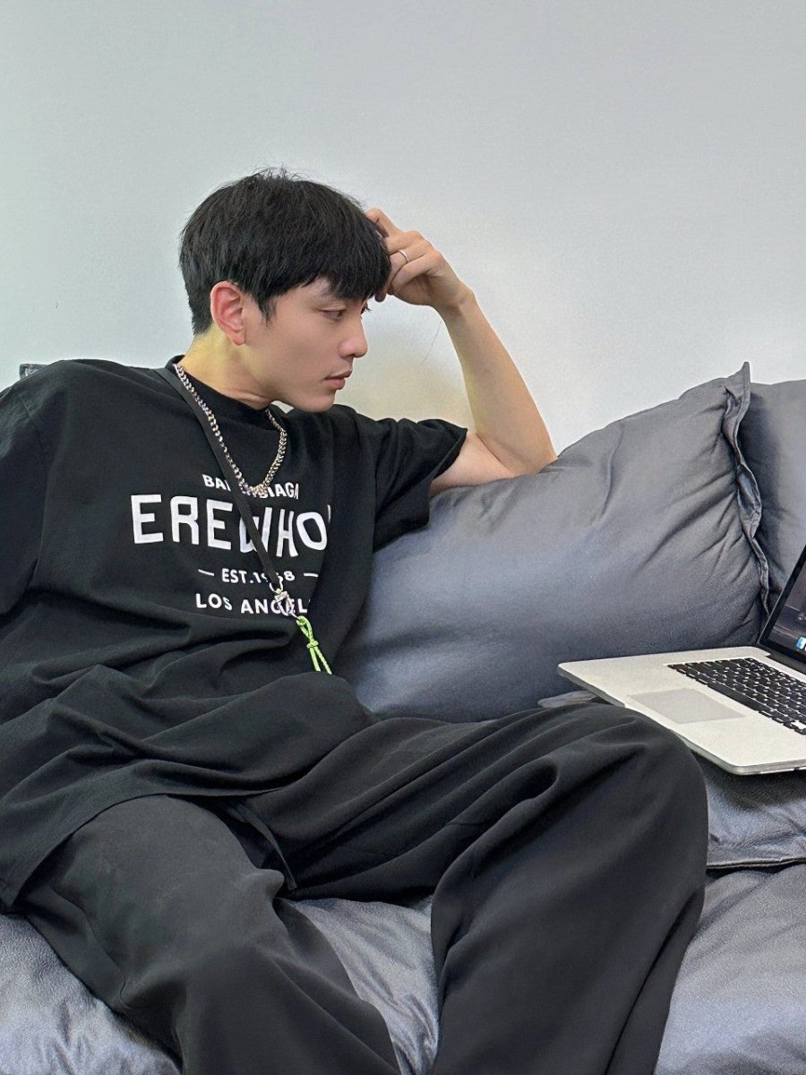 Balenciaga T-shirt With Erewhon Graphic - Black Unisex Streetwear Limited Edition - <span>Casual and trendy. Features 'EREWHON' graphic with Balenciaga text. Made from high-quality fabric. Perfect fo