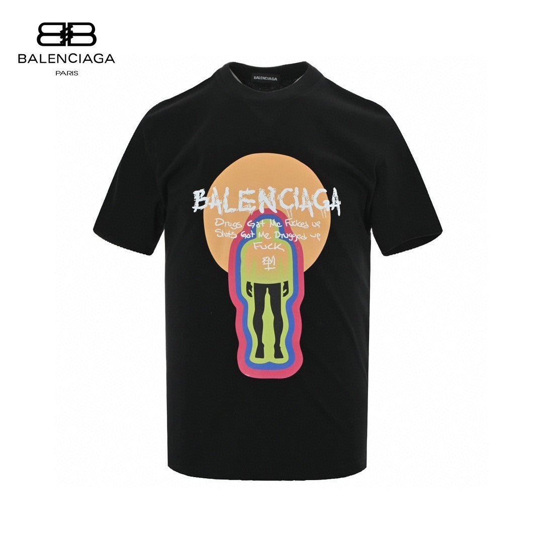 Balenciaga T-shirt With Graphic Design - Black Unisex Streetwear Limited Edition - <span>Edgy and artistic. Features bold graphic design with text. Made from high-quality fabric. Perfect for