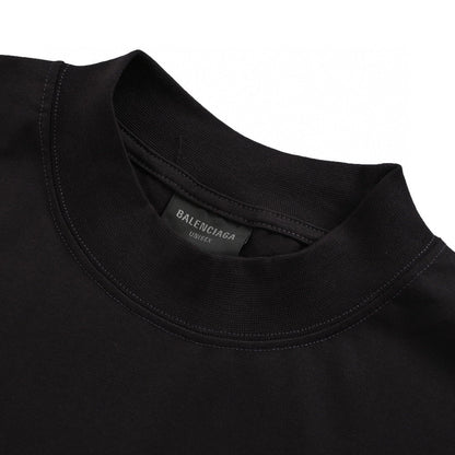 Balenciaga T-shirt With Label Detail - Black Unisex Streetwear Limited Edition - <span>Minimalist design. Features a small label detail at the bottom. Made from premium fabric for
