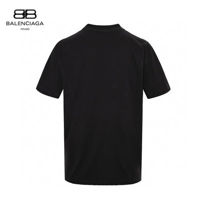 Balenciaga T-shirt With Label Detail - Black Unisex Streetwear Limited Edition - <span>Minimalist design. Features a small label detail at the bottom. Made from premium fabric for