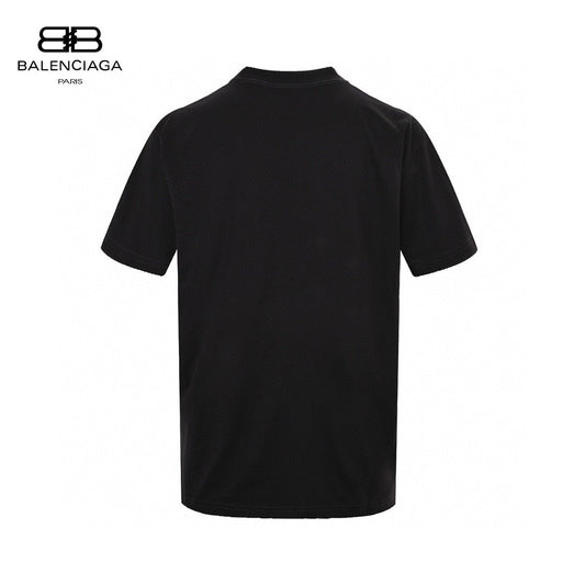 Balenciaga T-shirt With Label Detail - Black Unisex Streetwear Limited Edition - <span>Minimalist design. Features a small label detail at the bottom. Made from premium fabric for