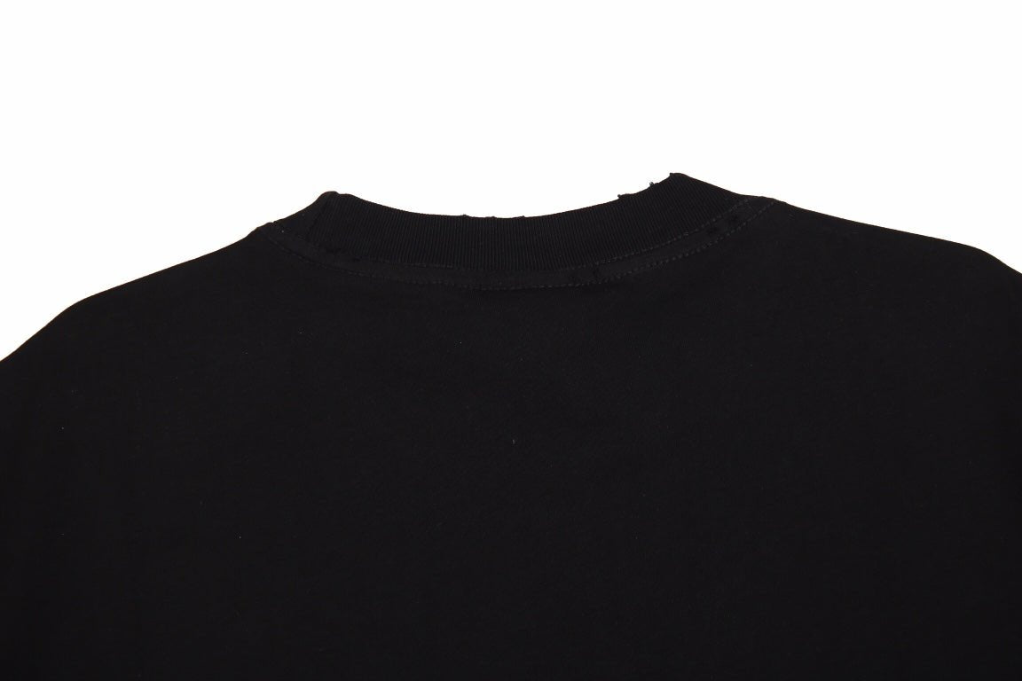 BALENCIAGA Metallic Design T-shirt - Black Unisex Streetwear Limited Edition - The BALENCIAGA METALLIC DESIGN T-SHIRT BLACK - REPLICA merges luxury streetwear with a futuristic edge