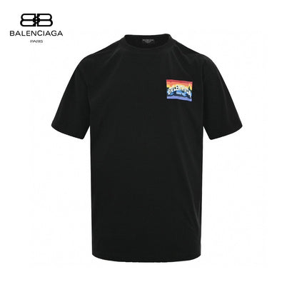 Balenciaga T-shirt With Mountain Graphic - Black Unisex Streetwear Limited Edition - <span>Simple and stylish. Features a colorful mountain graphic on the chest. Made from high-quality fabric.