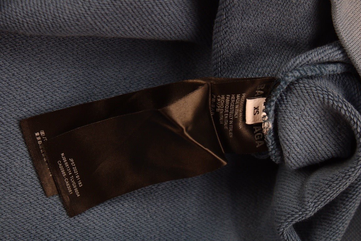 Sudadera con capucha azul con logo gráfico de Balenciaga