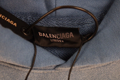 Sudadera con capucha azul con logo gráfico de Balenciaga