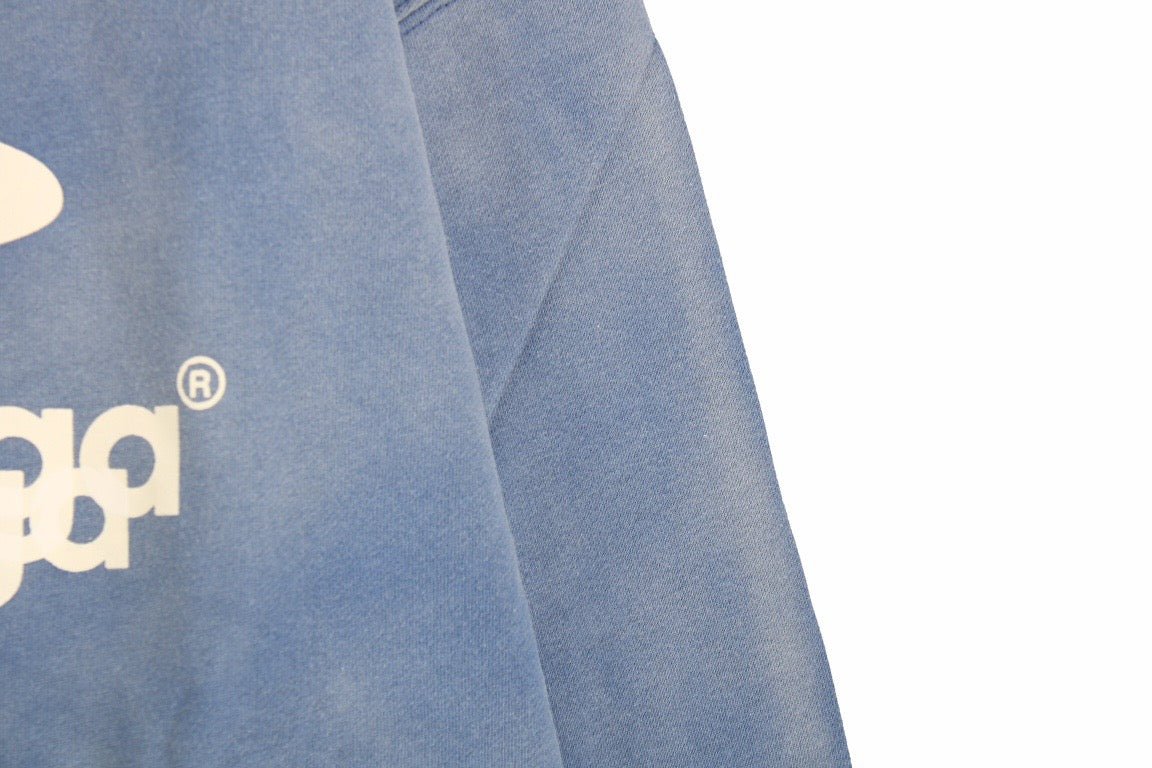 Sudadera con capucha azul con logo gráfico de Balenciaga