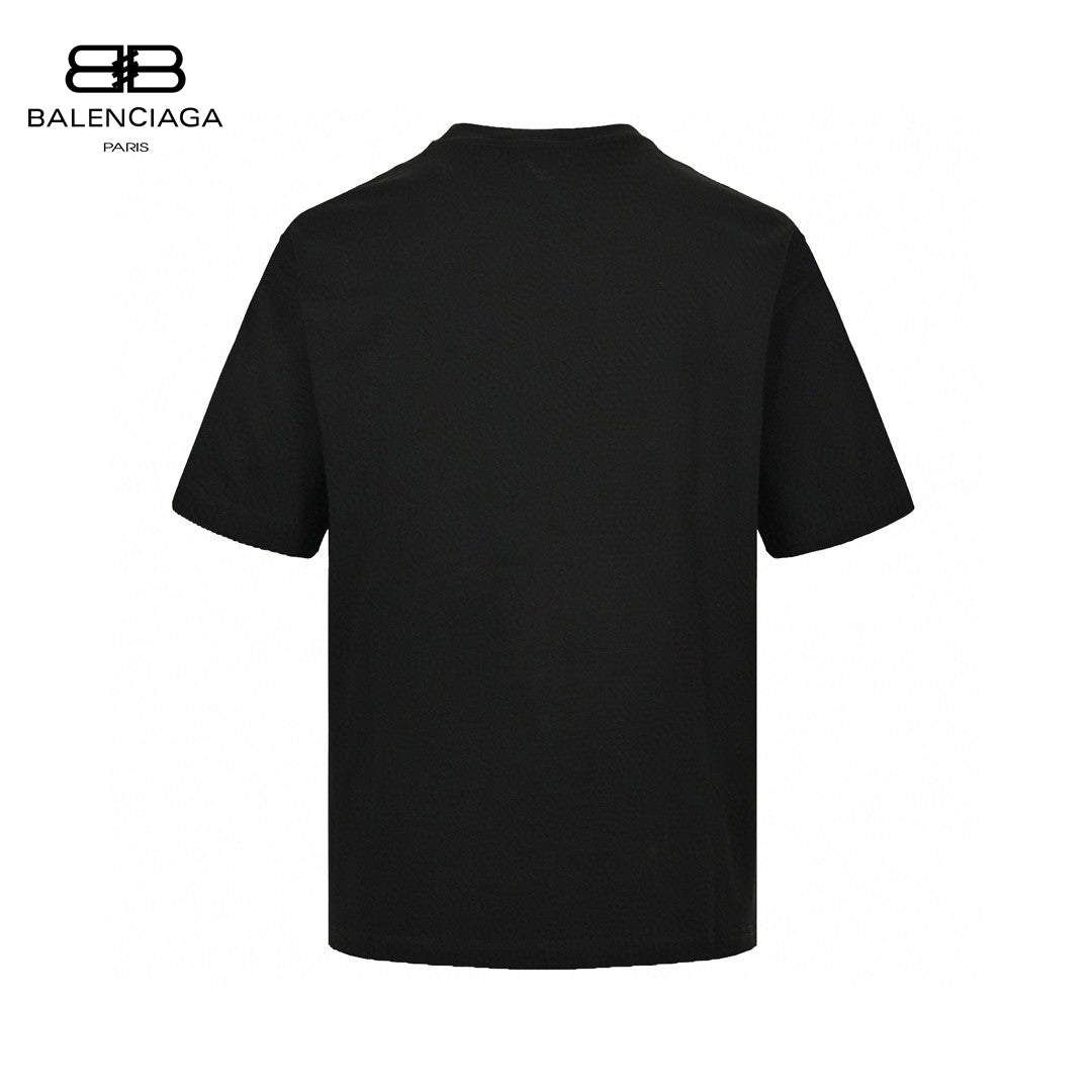 Balenciaga Blue Logo T-shirt (black) Unisex Streetwear Limited Edition - The Balenciaga Blue Logo T-Shirt in black provides a sleek and contemporary aesthetic with its
