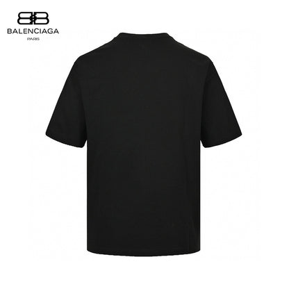 Balenciaga Blue Logo T-shirt (black) Unisex Streetwear Limited Edition - The Balenciaga Blue Logo T-Shirt in black provides a sleek and contemporary aesthetic with its