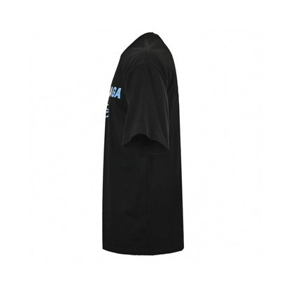 Balenciaga Blue Logo T-shirt (black) Unisex Streetwear Limited Edition - The Balenciaga Blue Logo T-Shirt in black provides a sleek and contemporary aesthetic with its