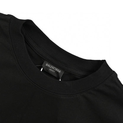 Balenciaga Blue Logo T-shirt (black) Unisex Streetwear Limited Edition - The Balenciaga Blue Logo T-Shirt in black provides a sleek and contemporary aesthetic with its