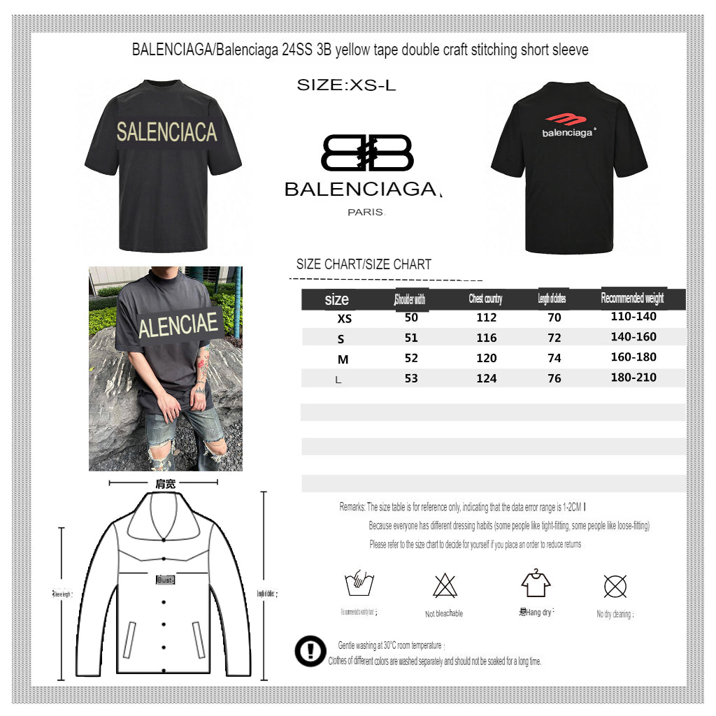 CAMISETA BALENCIAGA VINTAGE CON LOGOTIPO NEGRA