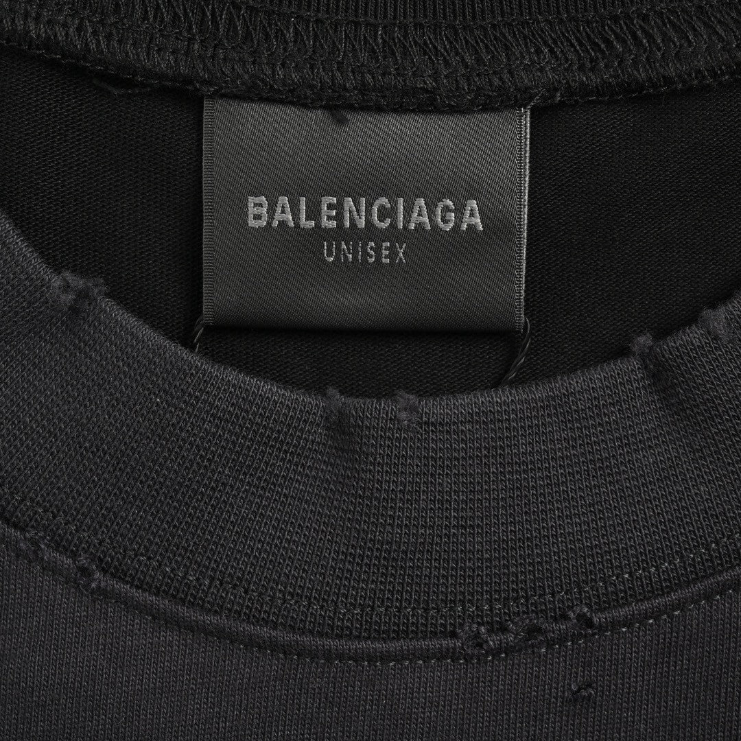 CAMISETA BALENCIAGA VINTAGE CON LOGOTIPO NEGRA
