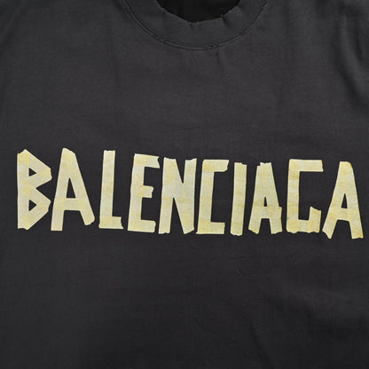 CAMISETA BALENCIAGA VINTAGE CON LOGOTIPO NEGRA