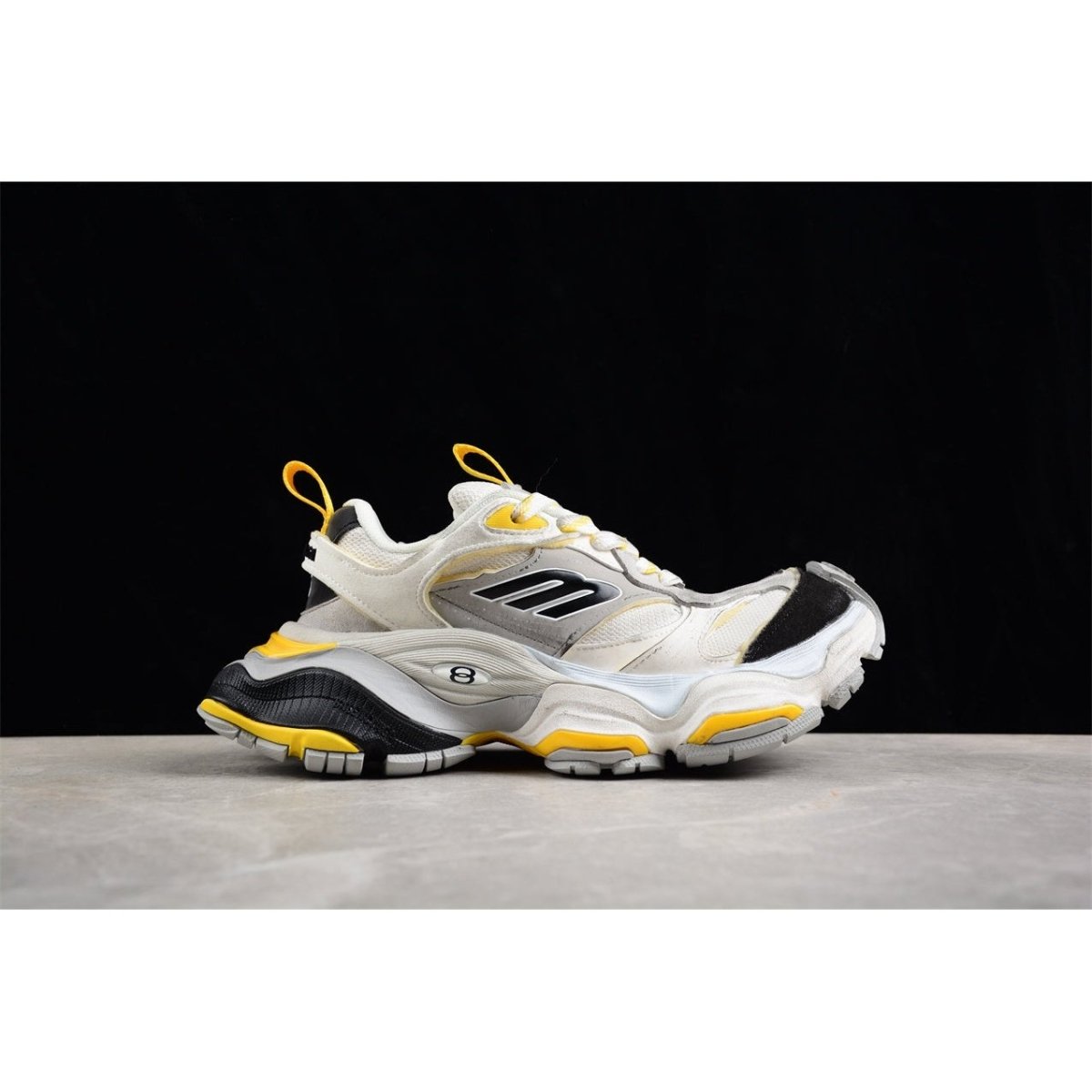 BALENCIAGA Cargo - Grey Yellow Sneakers - Black Unisex Streetwear Limited Edition - Introducing the BALENCIAGA Cargo x Grey Black Yellow, a dynamic blend of utilitarian functionality and