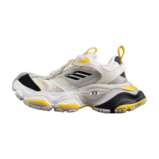 BALENCIAGA Cargo - Grey Yellow Sneakers - Black Unisex Streetwear Limited Edition - Introducing the BALENCIAGA Cargo x Grey Black Yellow, a dynamic blend of utilitarian functionality and